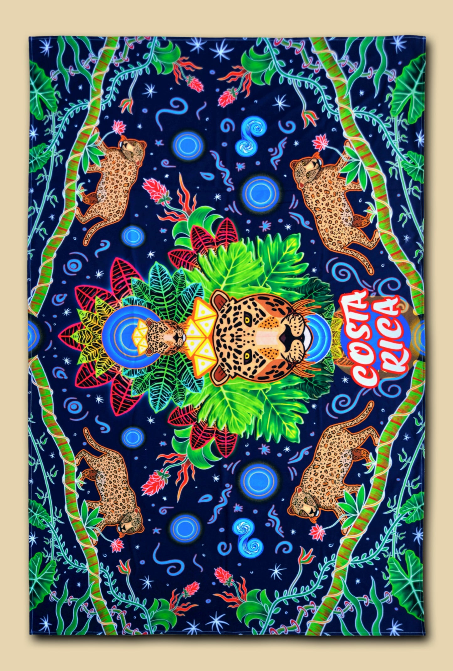 Manta de playa Jaguar Nocturno